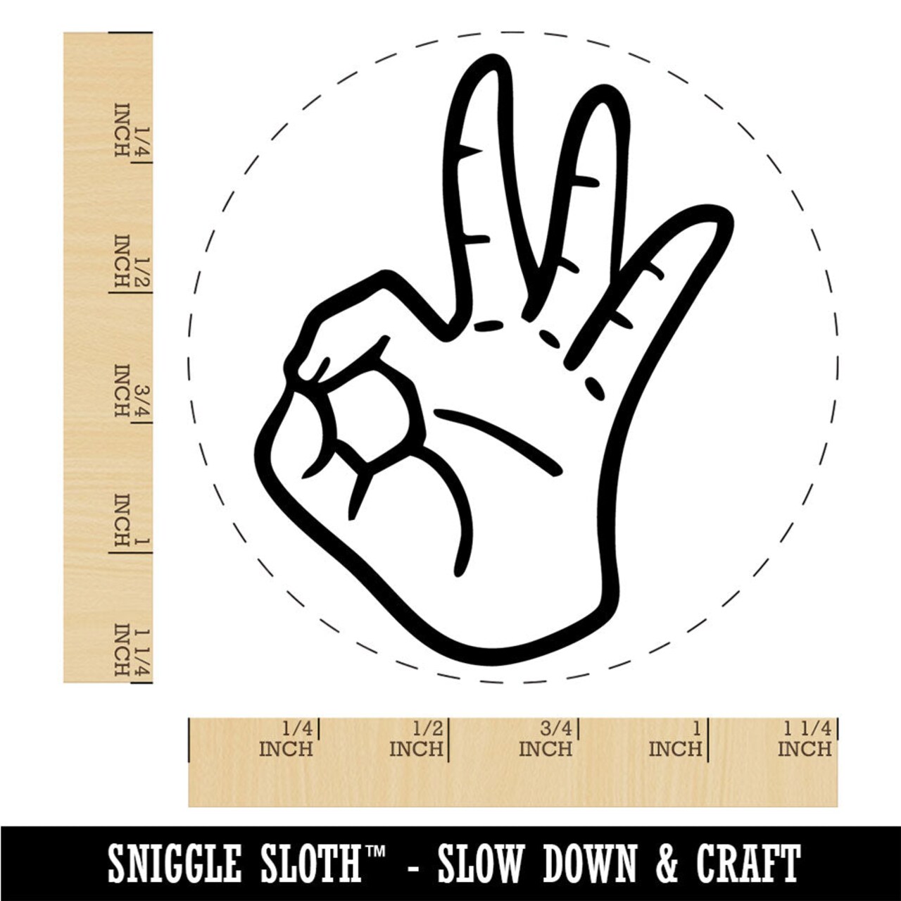 OK Okay Hand Sign Rubber Stamp for Stamping Crafting Planners